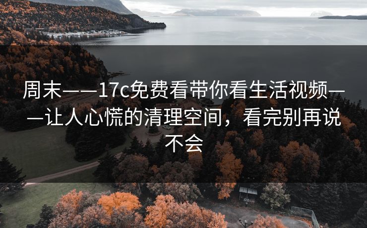 周末——17c免费看带你看生活视频——让人心慌的清理空间，看完别再说不会