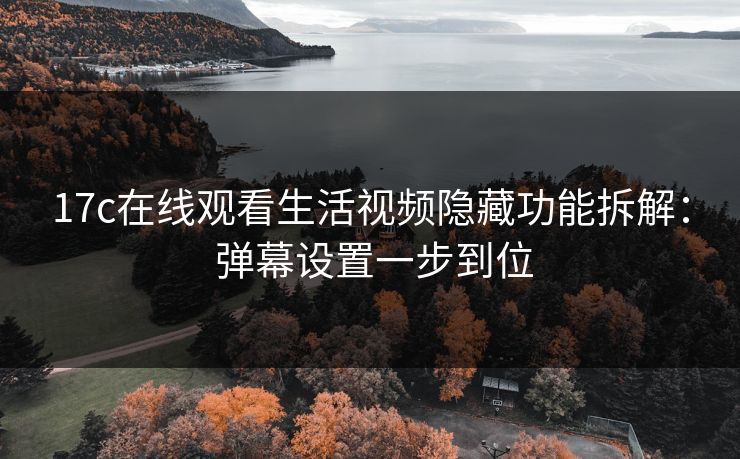 17c在线观看生活视频隐藏功能拆解： 弹幕设置一步到位